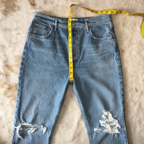 NEW Agolde Riley High-Rise Distressed Straight Leg Crop in Whiplash 31 - Picture 15 of 16